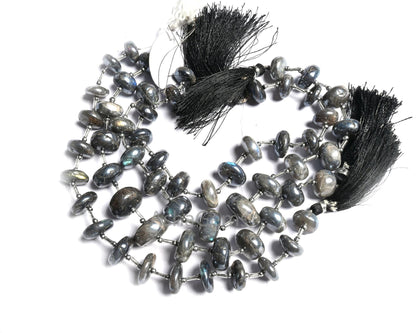 Beautiful Grey Silver coated Labradorite Smooth Gemstone Loose beads, flashy labradorite Coated Rondelle handmade Beads Jewelry Making Craft