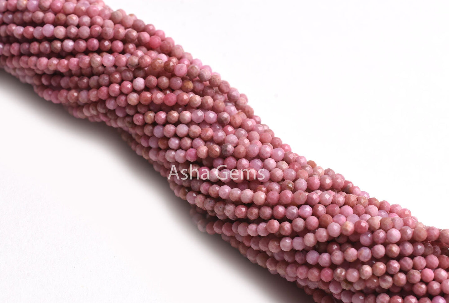 2.5mm Pink Rhodochrosite Micro Cut Gemstone Beads, Natural Rhodochrosite Beads Rhodochrosite Machine Cut Rondelle Bead Necklace Jewelry SALE