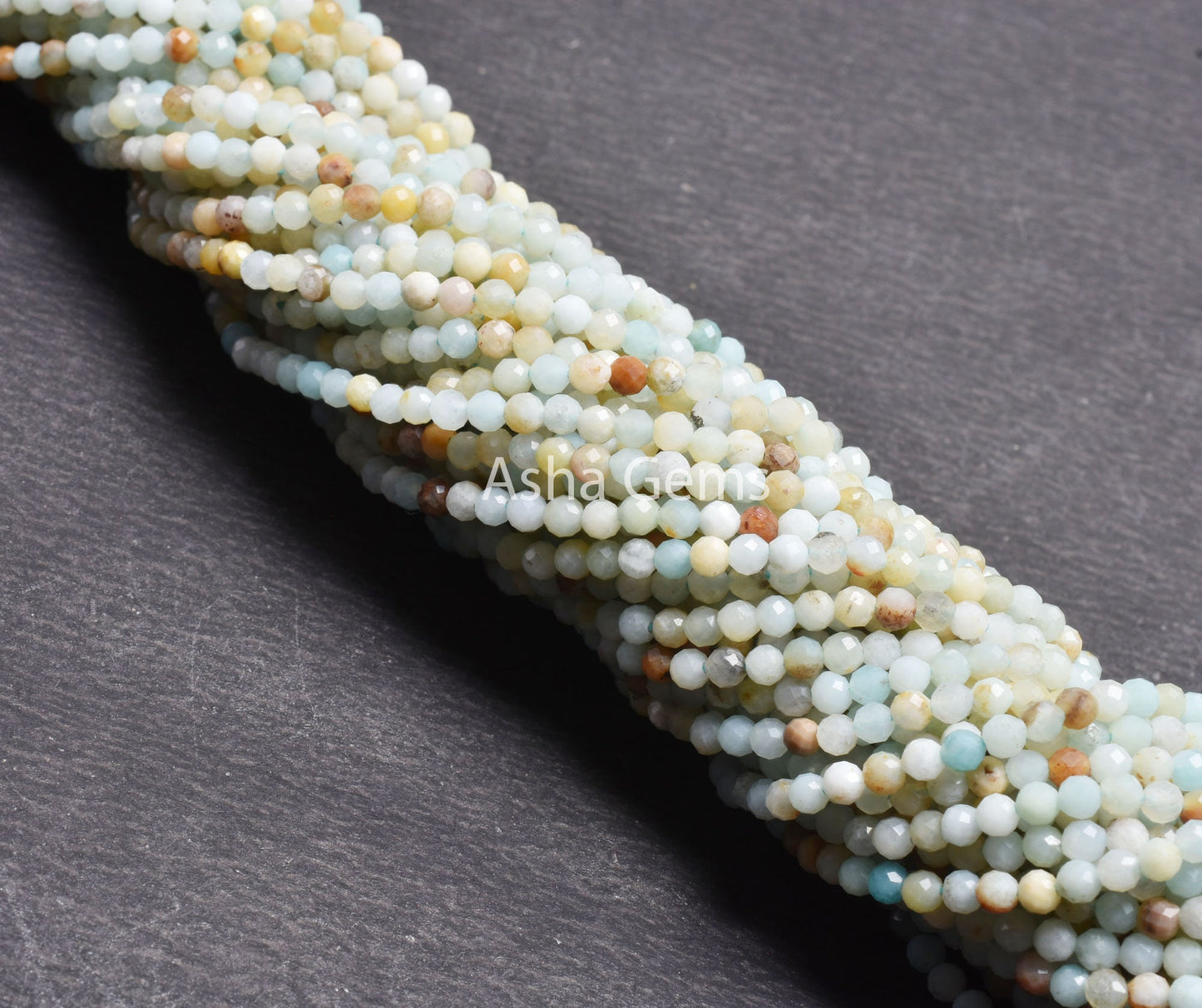 Fine Peruvian Amazonite Micro Cut faceted Gemstone Beads,3.2 mm Peru Blue Amazonite Machine Cut Round Ball Bead, Amazonite Bead Jewelry SALE