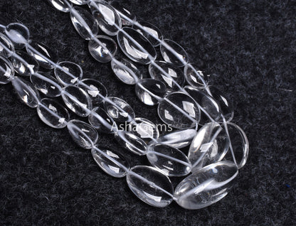 Natural Crystal Quartz Smooth nugget Beads, White Crystal beads AAA Clear Crystal Plain Handmade Tumble Gemstone Loose bead Necklace Jewelry