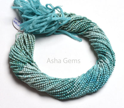 13" Strand AAA Natural Turquoise Micro Cut Faceted Beads,2.25 mm Shaded Blue Turquoise machine cut beads, Real Turquoise Bead Jewelry Crafts