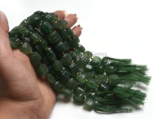 Natural Green Strawberry Quartz Carving Gemstone Beads, Strawberry Handmade carved Fancy Nugget Uneven Square Shape Beads Jewelry Craft SALE