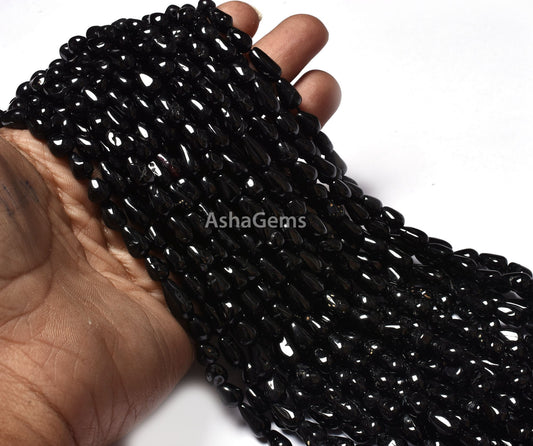 Natural Black Spinal Drops Shape Beads Black Spinal Smooth Teardrops Beads, Black Spinal Drops Beads, Briolette Beads For Jewelry Craft SALE