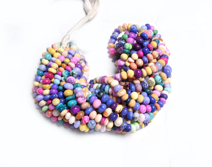 Amazing Multi Color Opal Smooth Rondelle Shape Beads, Fine Disco Opal Plain Handmade Gemstone Opal Beads Jewelry Making Necklace Crafts SALE  ( AG 12353)