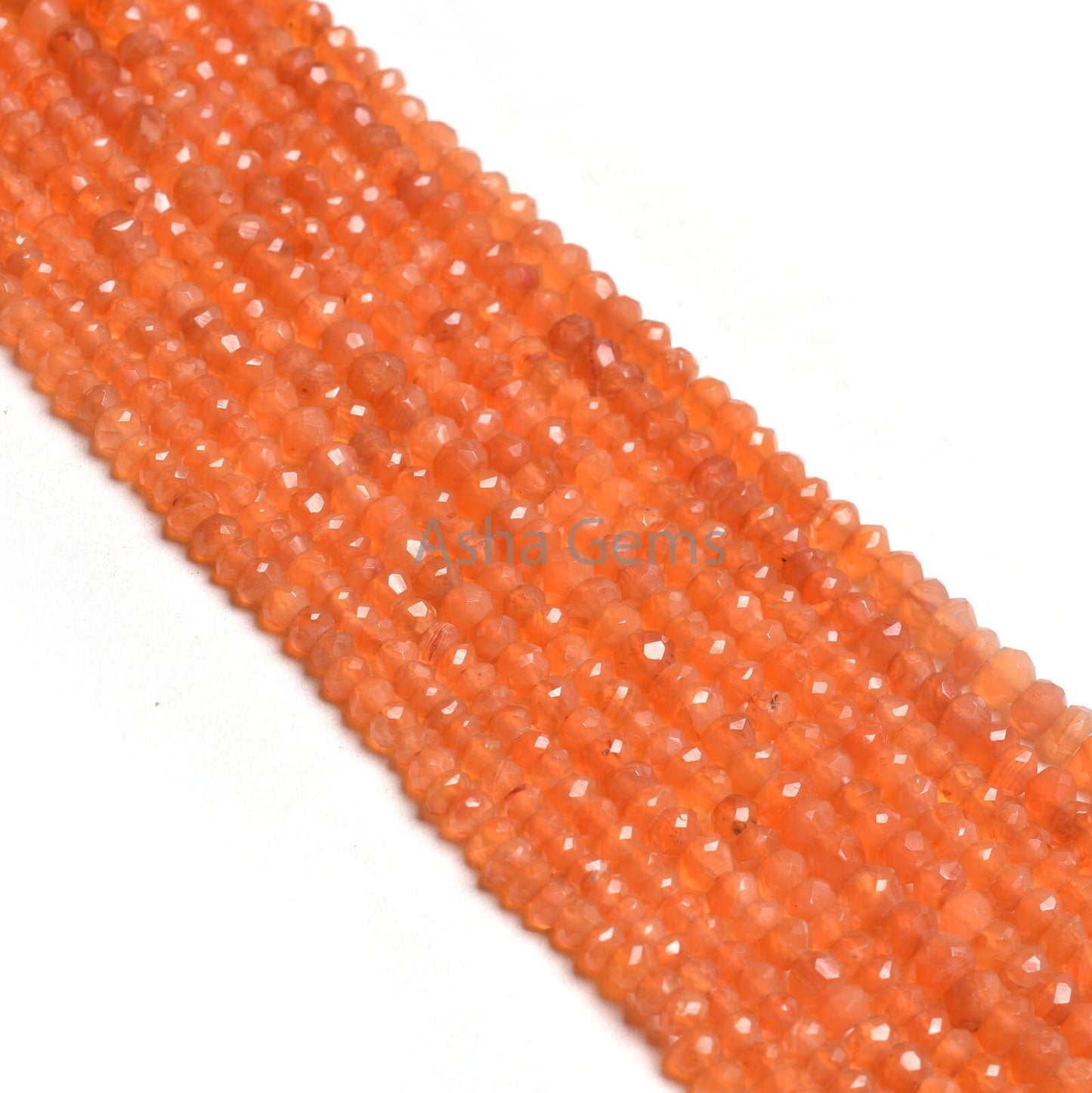 AAA Natural Carnelian Machine Cut Faceted Rondelle Beads,13" Strand Orange Carnelian Indian Cut Beads, Carnelian Beads Jewelry Supply Crafts