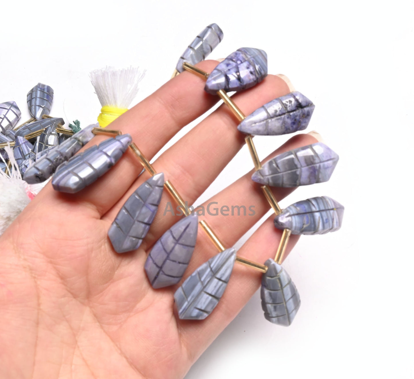 Shaded Blue Grey Opal Fancy Pears Shape carving Gemstone Side Drill Beads, Opal carved Fancy Pear handmade Uneven Beads Jewelry Making Craft