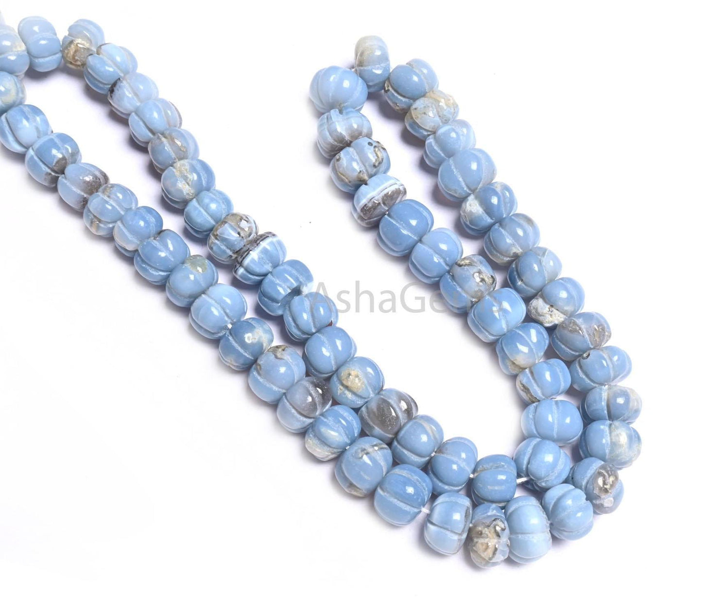 Beautiful Blue Oregon Opal Carved Watermelon Shape Beads,Shaded Blue Boulder Opal Rondelle Carving Opal Melon Handmade Gemstone Bead Jewelry