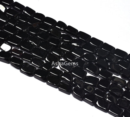13" Strand Natural Black Spinal Smooth Uneven Rectangle Shape Gemstone Beads,Spinal Handmade Beads,Black spinal Gemstone Jewelry Making SALE