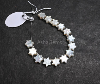 11 mm White Crystal quartz Moonstone Doublet Carving Star Shape Faceted Beads, Quartz Doublet Fancy Star Carved Handmade Gemstone Bead Craft