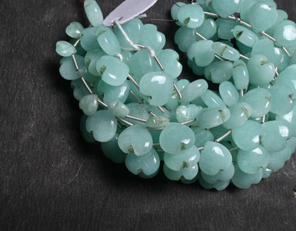 Beautiful Peru Amazonite Fancy Carved Heart Gemstone Loose Beads, AAA Natural Blue Amazonite Carving handmade Amazonite Beads Jewelry Crafts