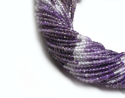 3 mm Natural Amethyst Faceted Micro Cut Faceted Beads, Shaded Purple Amethyst Machine Cut Gemstone Beads, amethyst Bead Jewelry Makings SALE