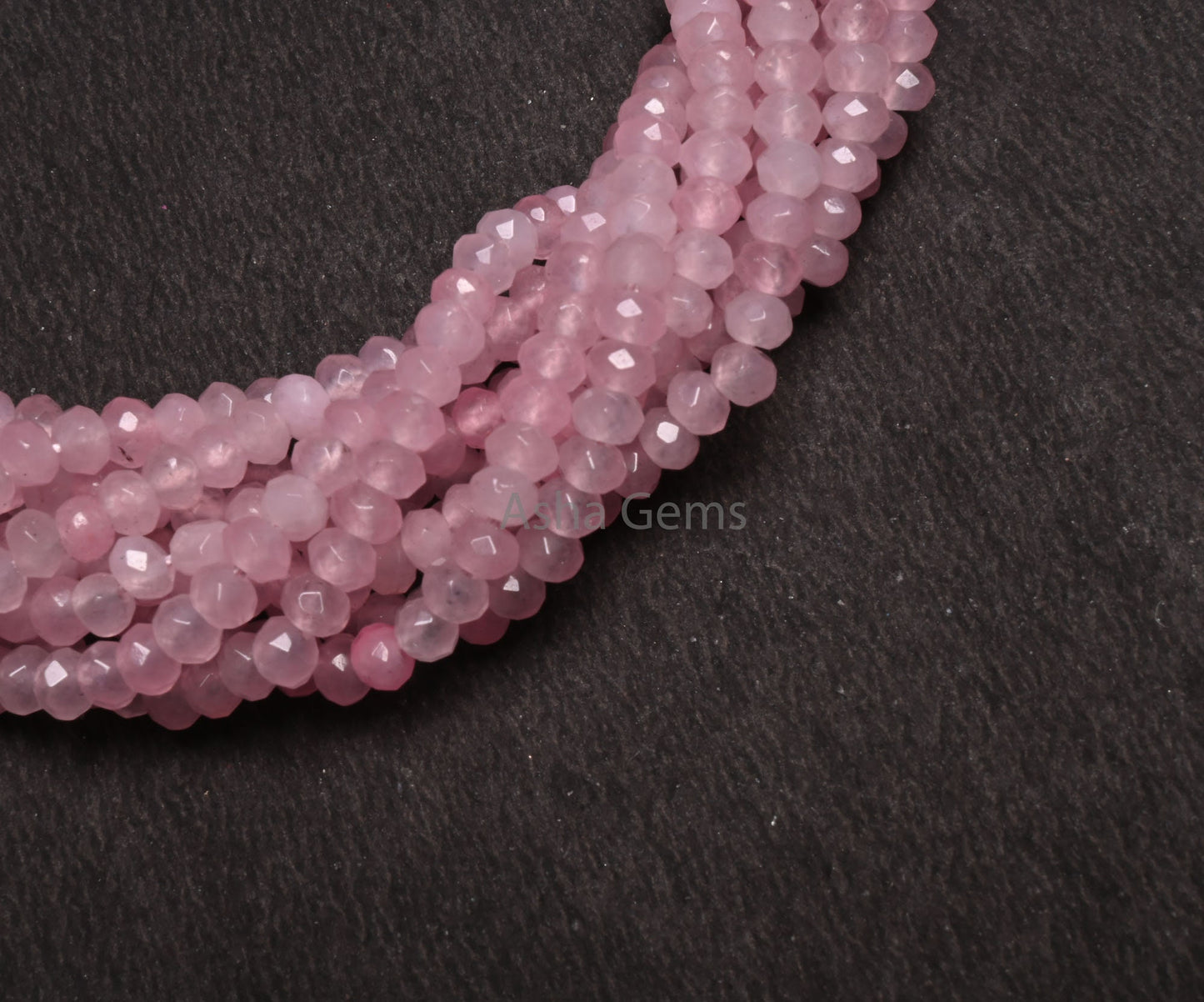 4.5 mm Rose Pink Jade Quartz faceted Rondelle Shape Gemstone Loose Beads,13.5 inch Fine Pink Jade Quartz machine cut Bead Jewelry Craft SALE