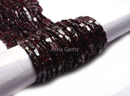Natural Red Garnet Smooth Rectangle Shape Beads,13" Strand Garnet Fancy Uneven Rectangle Straight Drill Beads Gemstone Garnet Bead Jewelry