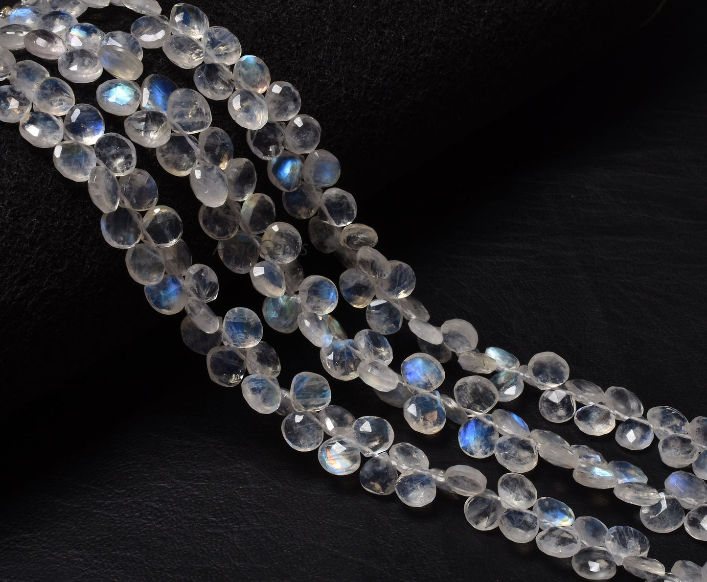 Blue Fire Rainbow Moonstone Heart Shape Faceted Gemstone Loose Beads,6-7mm AAA Rainbow Moonstone Bead, Natural White Rainbow Heart Bead SALE