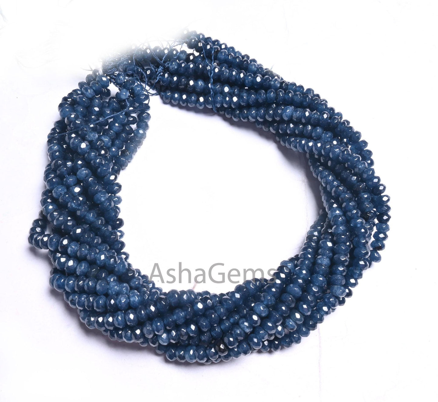 6 mm Beautiful Navy Blue Color Jade Quartz faceted Rondelle Shape Beads, Fine Blue Jade machine cut Gemstone Loose Beads Jewelry Crafts SALE