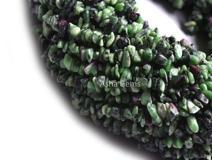 34" Strand Natural Ruby Zoisite Uncut Chips Raw Gemstone Beads, Smooth Rough Tiny Nugget Beads, Fine Ruby Zoisite Uncut Beads Jewelry Sale
