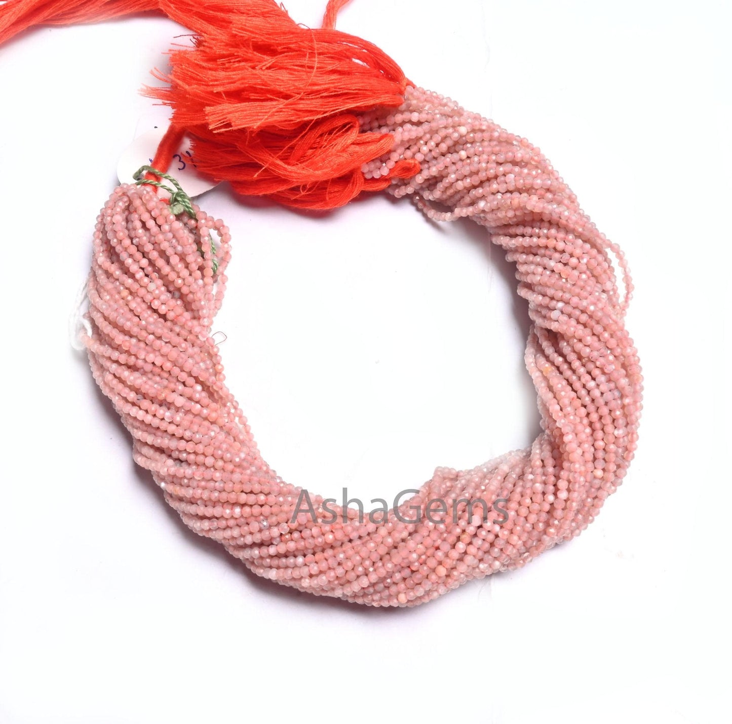Beautiful Peach Moonstone Micro Cut Beads,2 mm Natural Pink Moonstone Tiny Faceted Rondelle Shape Gemstone Beads Necklace Jewelry craft Sale