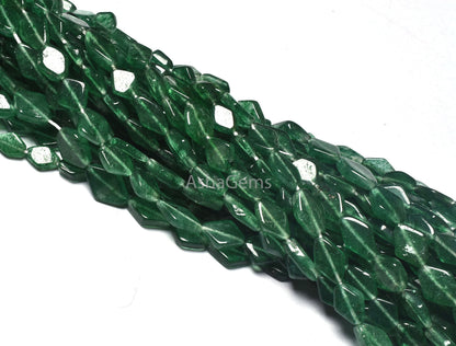 Natural Green Mica Rhombus Shape Beads,13" Strand Mica Margaj Beads, Green Mica Handmade Fancy Shape Gemstone Beads For Jewelry Making Craft