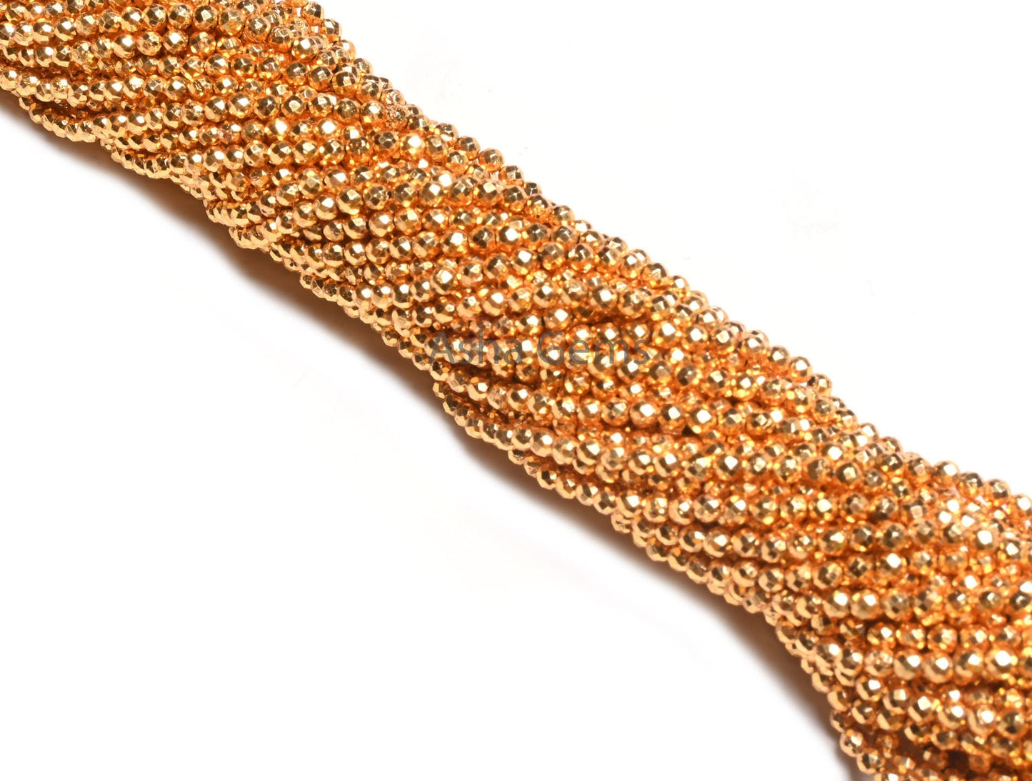 2.5 mm Beautiful Natural Golden Pyrite Coated Micro Cut Rondelle Faceted Gemstone Beads,12.5" AAA Quality Pyrite Rondelle Bead Jewelry Craft