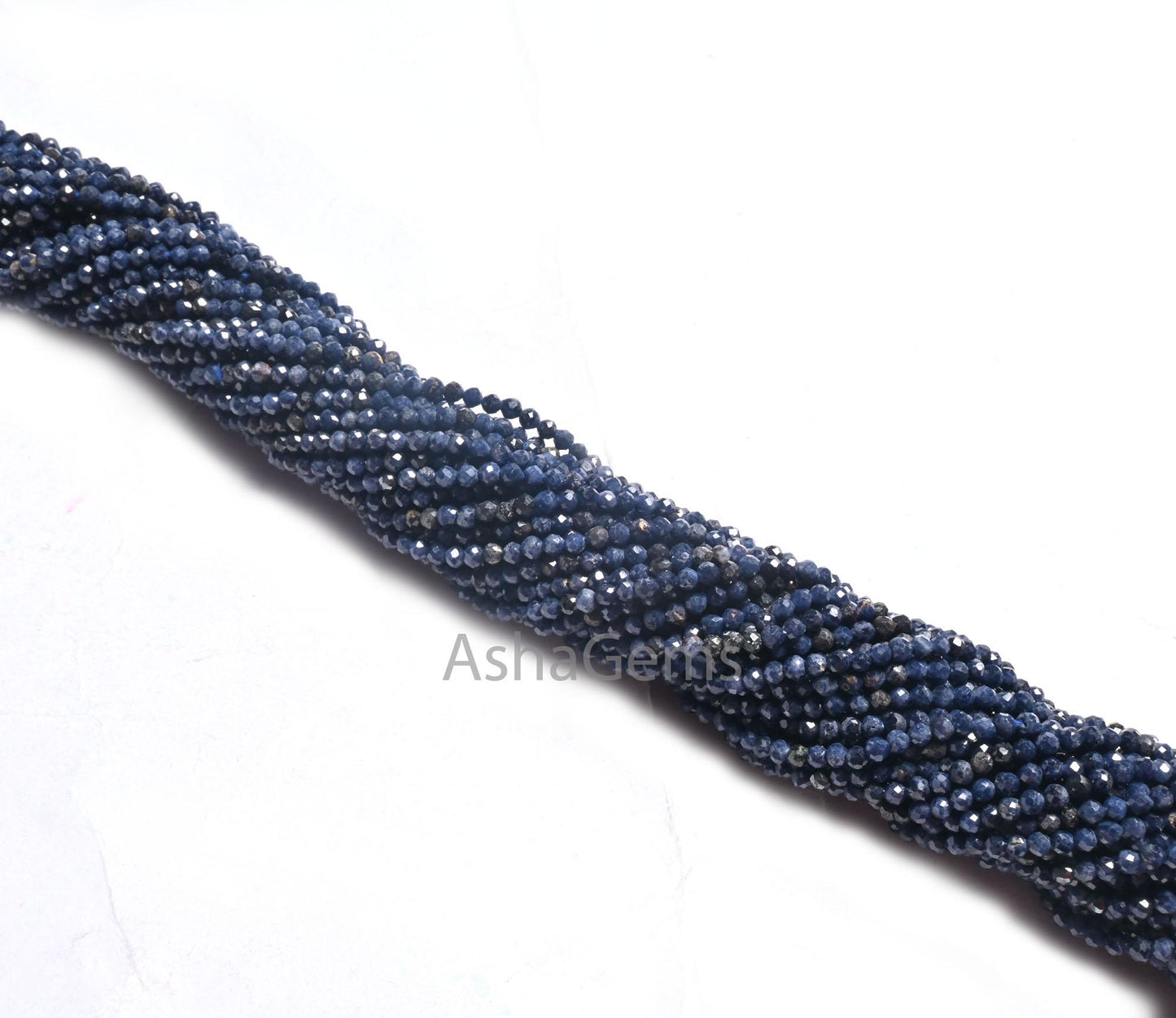 13" Real Blue Sapphire Micro Cut Gemstone Tiny Beads,2.2 mm Fine Natural sapphire Machine Cut faceted Rondelle Sapphire Beads Jewelry Crafts