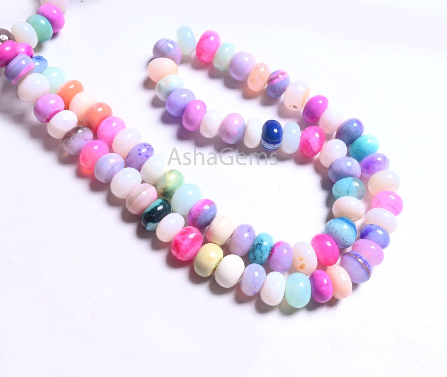 Fine Quality Mix Color Opal Smooth Rondelle Gemstone Loose Beads,16"Disco Opal Plain Handmade Beads, Multi Opal Bead Jewelry handicraft SALE