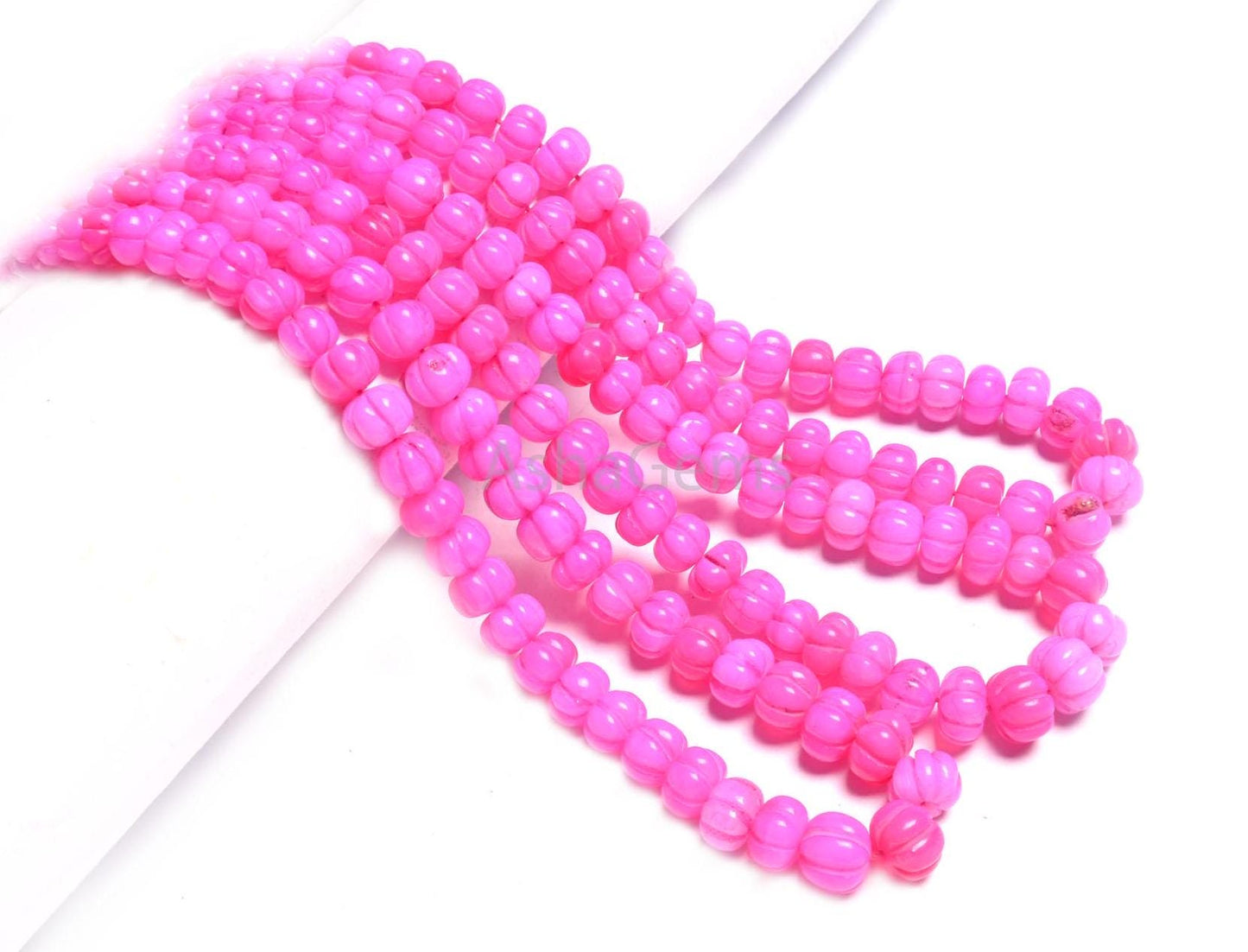 AAA Hot Pink Opal Carved Watermelon Beads, Beautiful Pink Opal Carving Pumpkin Beads, Opal Melon Handmade Carve Gemstone Beads Jewelry Craft