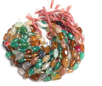 Fine Quality Multi Color Chalcedony Barrell Gemstone smooth Beads, Disco Chalcedony Uneven Handmade Fancy Shape Bead Jewelry Handicraft SALE