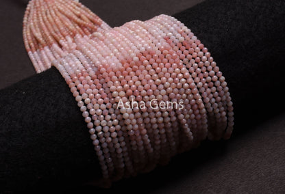 3.2 mm AAA Pink Opal Machine Cut Gemstone Beads,13" Strand Natural Pink Opal Beads, Shaded Pink Opal Micro Cut Rondelle Faceted Bead Jewelry