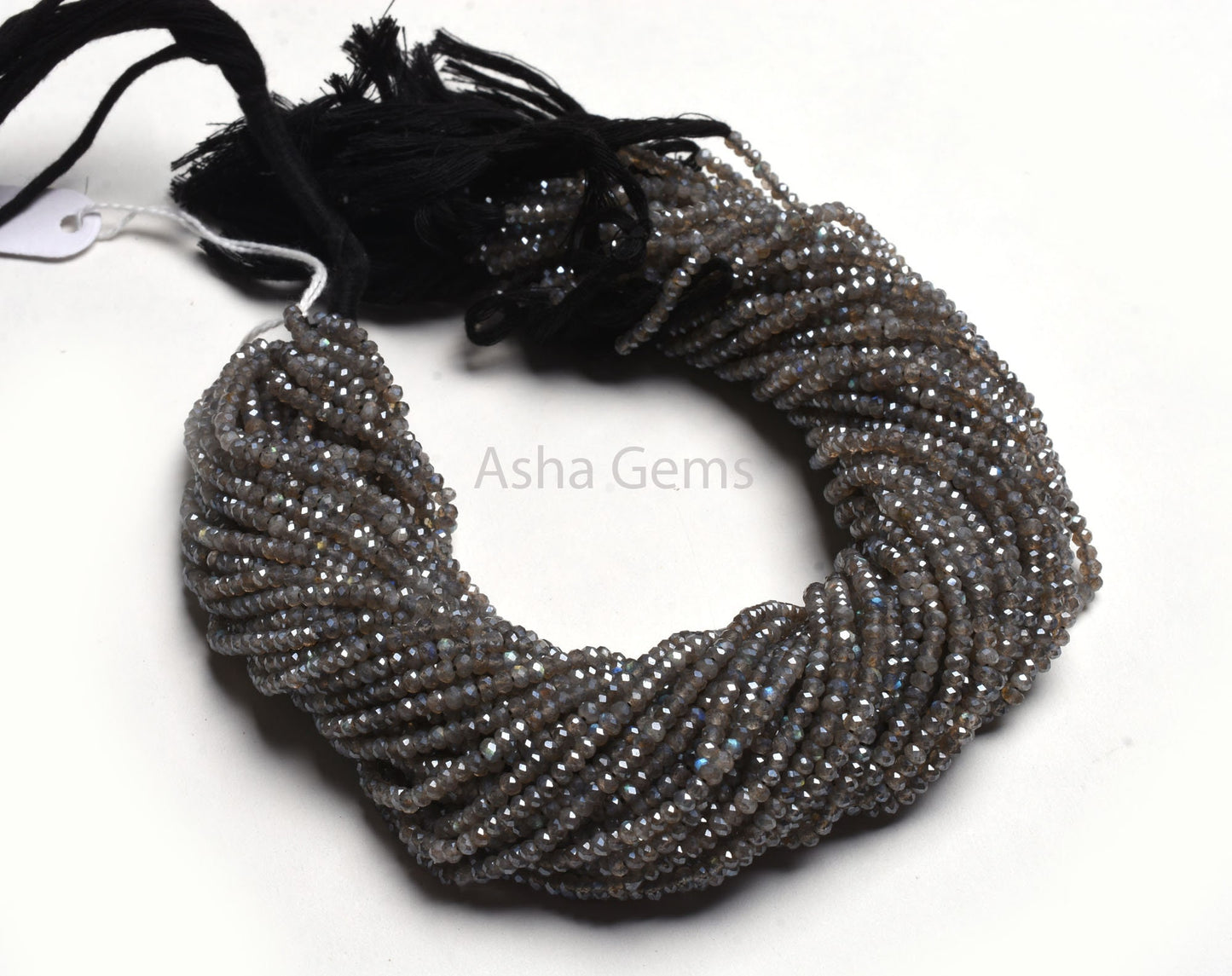 3.5mm AAA Labradorite Beads, Silver Coated Labradorite Micro Cut Faceted Rondelle Beads, Labradorite Machine Cut Gemstone Loose Bead Jewelry