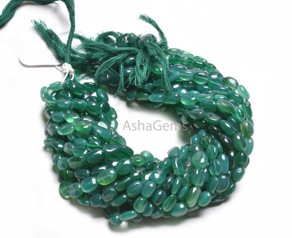 Green Onyx Smooth Oval Gemstone Loose Beads, Beautiful Onyx Plain Handmade Uneven Nugget Oval Straight Drill Beads, Onyx Beads Jewelry Craft