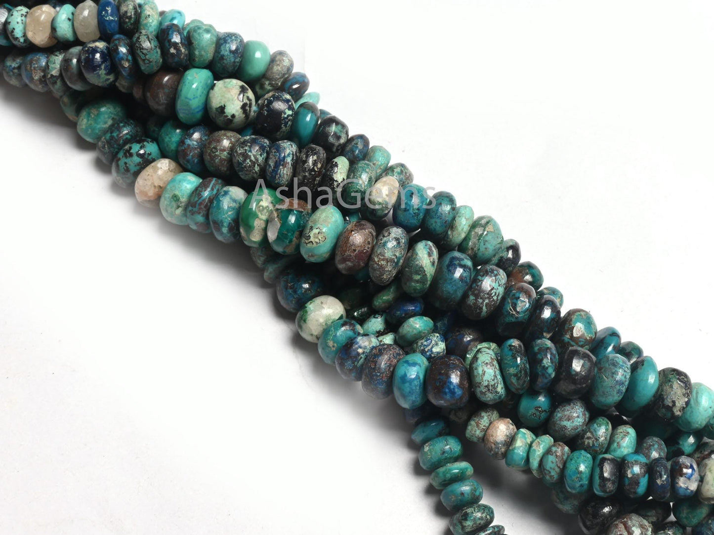 Natural Chrysocolla Smooth Rondelle Shape Gemstone Loose Beads,9" Blue chrysocolla Plain Handmade beads, Chrysocolla Bead Jewelry Craft SALE