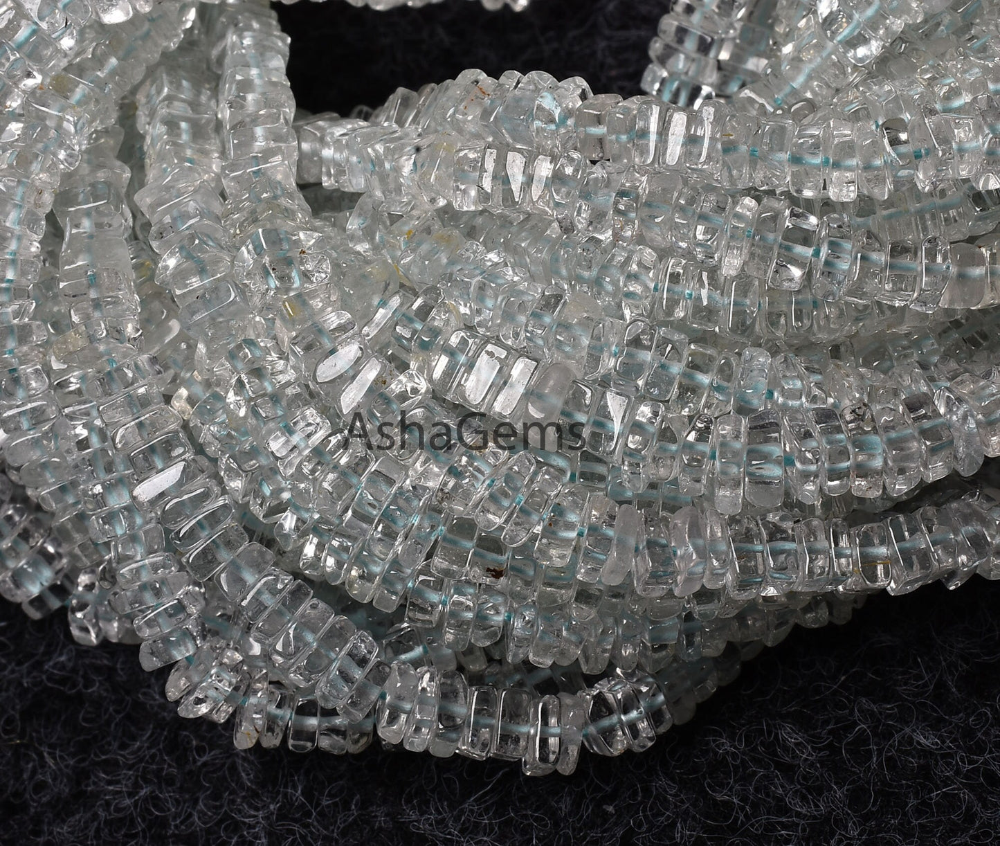 Beautiful Blue Aquamarine Smooth Heishi Square Shape Gemstone Beads,Natural Aquamarine Heishi Beads Square Smooth Bead, Aquamarine Jewelry
