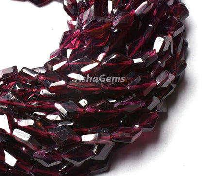 Garnet Rhombus Shape Faceted Gemstone Beads,12" Strand natural garnet Fancy Shape Beads,5x8mm Red Garnet Flat Faceted Fancy Beads Jewelry
