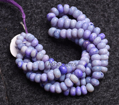 Shaded Blue Opal Smooth Rondelle Shape Beads, Beautiful Blue Opal Plain Gemstone Beads,8-11 mm Handmade Opal Bead Jewelry Making Sale