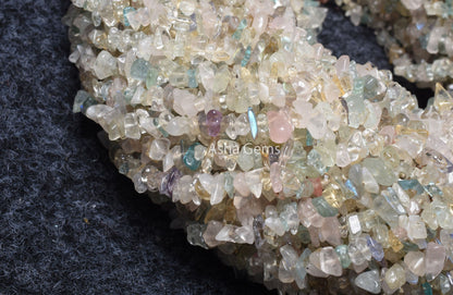 34" Strand Natural Aquamarine Uncut Chips Smooth Beads Gemstone, Beautiful Shaded Aquamarine Chip, Aquamarine Smooth Raw Rough Beads SALE