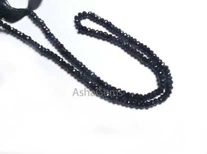 AAA Black Onyx Rondelle Shape Indian Machine Cut Beads, Beautiful Onyx  Faceted Gemstone Black Onyx Beads Jewelry Making Craft Necklace SALE