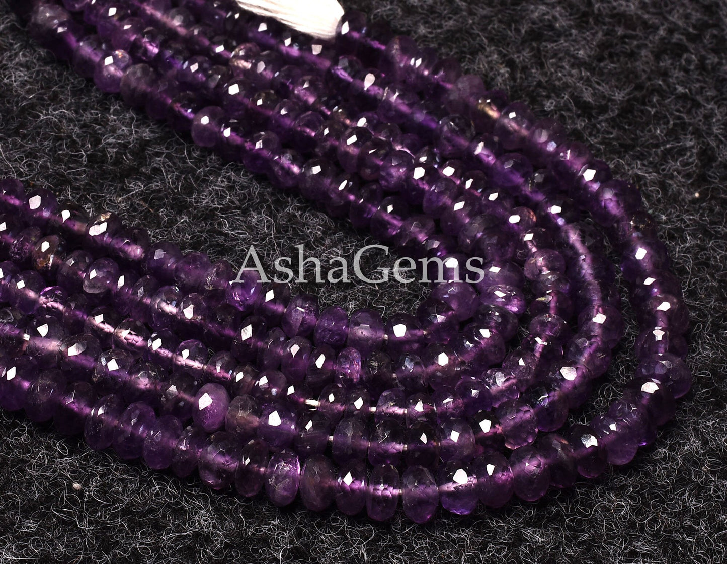 8"Strand Beautiful Natural African Amethyst Silver Coated Faceted Rondelle Gemstone Beads, Fine Quality,Purple Amethyst,Jewelry Making Craft