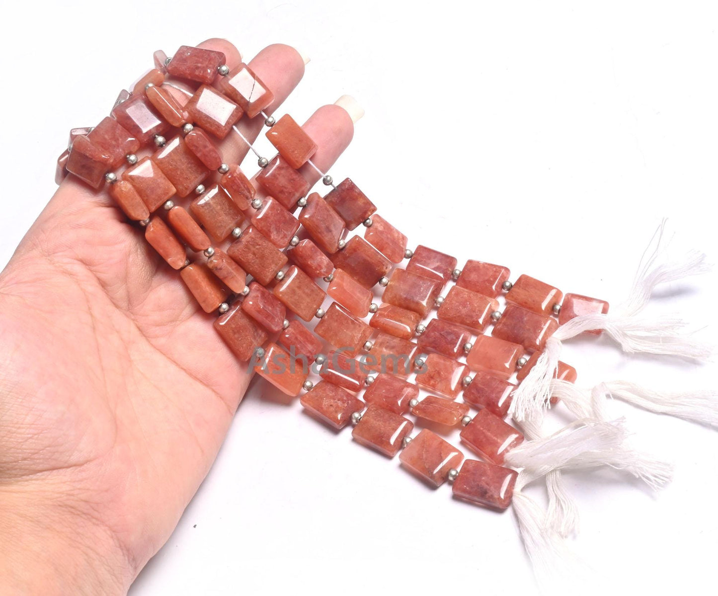Amazing Dark Peach Quartz Smooth Rectangle Shape Gemstone Beads,9" Quartz Fancy Chicklet Straight Drill Handmade Beads Jewelry making Crafts