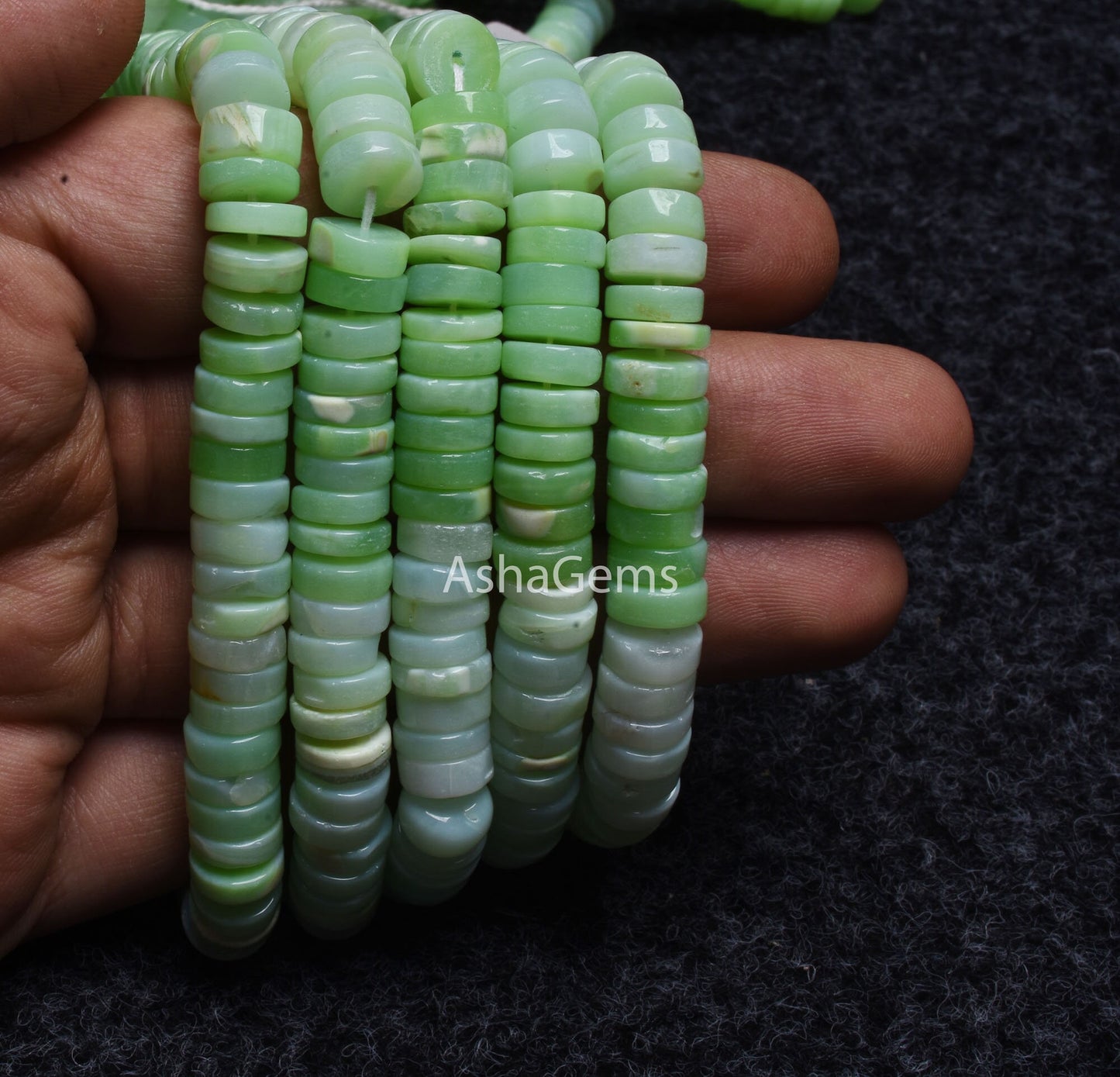 AAA Shaded parrot Green Opal Smooth heishi Tyre Gemstone beads,8 mm Opal Plain Wheel shape beads, Green Opal Smooth flat tyre beads Jewelry