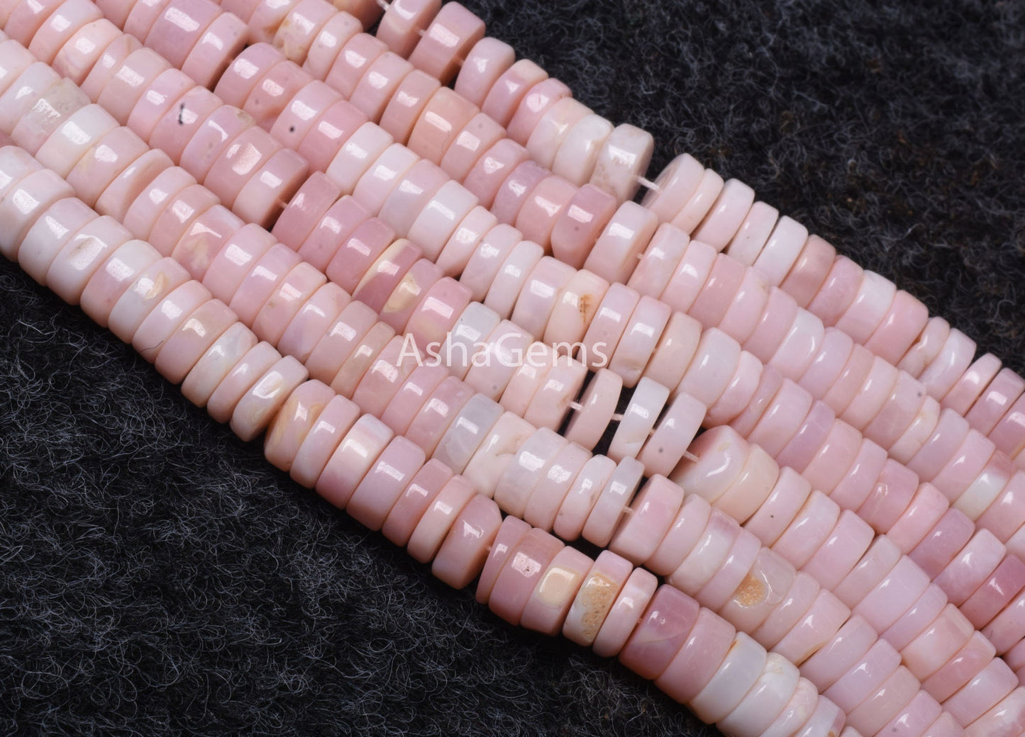 8 mm AAA Pink Opal Smooth Tyre Shape Beads, Shaded Pink Opal Flat Tyre Beads,8/16" Strand Opal Smooth handmade Heishi Bead Opal Jewelry SALE