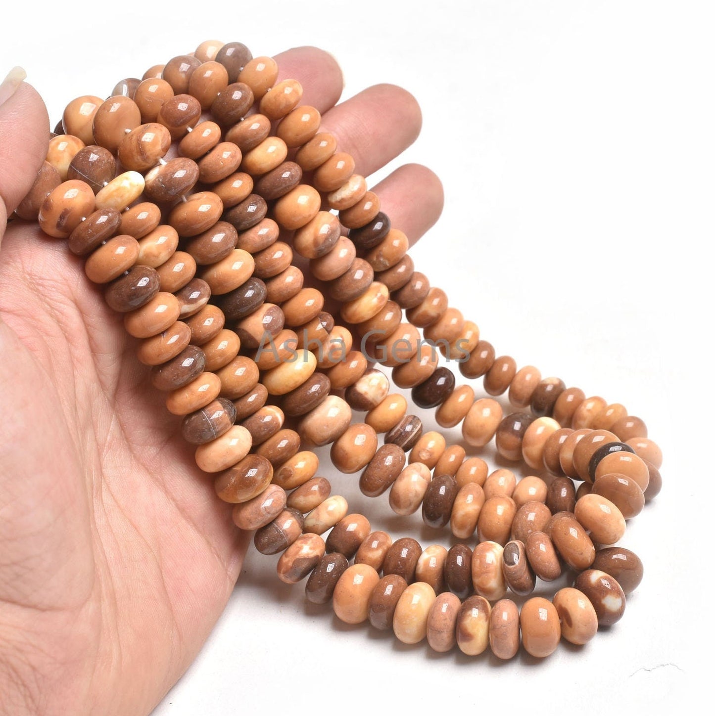 Beautiful Shaded Chocolate Brown Opal Smooth Gemstone Beads, Opal Plain Rondelle Handmade Beads, Boulder Opal Bead Jewelry Making Craft SALE