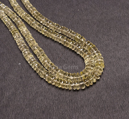 Beautiful Lemon Quartz Fancy Flat Disc Shape Beads,5.5-7.5mm Graduation Size Lemon Tyre Gemstone Bead, Natural Lemon Bead Jewelry Craft SALE