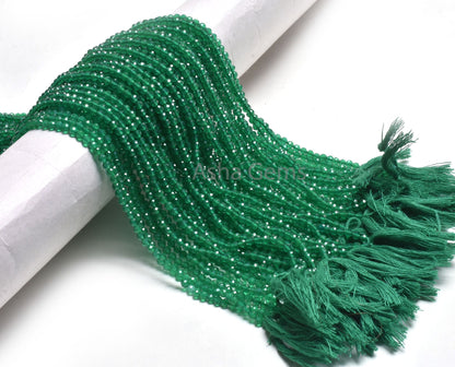 AAA Quality Green Onyx Micro Faceted Round Ball Gemstone Beads,3.2 mm American Green onyx Machine Cut Round Ball Beads Onyx For Jewelry SALE