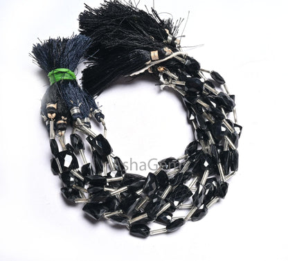 AAA Quality Black Spinel Rectangle Shape Gemstone Beads, Natural Spinel fancy Chicklet Faceted Straight Drill Black Spinal Bead Jewelry SALE (18603)