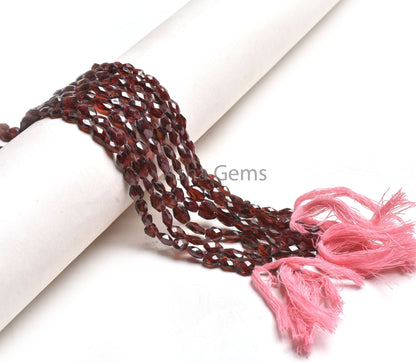 Beautiful Garnet Indian Cut Oval Briolette Beads, Natural Red Garnet Faceted Oval Straight Drill Gemstone Bead, Garnet Beads Jewelry Crafts