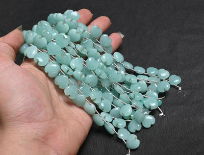 Beautiful Peru Amazonite Fancy Carved Heart Gemstone Loose Beads, AAA Natural Blue Amazonite Carving handmade Amazonite Beads Jewelry Crafts