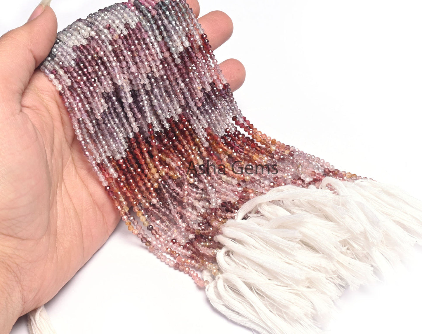 2.5mm Natural Multi Spinel Micro Cut Faceted Gemstone Beads, Genuine Spinel Machine Cut Rondelle Beads, Fine Real Spinal Bead Jewelry Crafts
