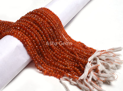 Beautiful Red Carnelain Round Ball Gemstone Beads,13" Strand Natural Carnelian Smooth Round Shape Beads, Carnelian Bead Jewelry Craft SALE
