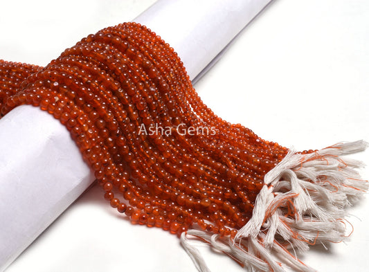 Beautiful Red Carnelain Round Ball Gemstone Beads,13" Strand Natural Carnelian Smooth Round Shape Beads, Carnelian Bead Jewelry Craft SALE