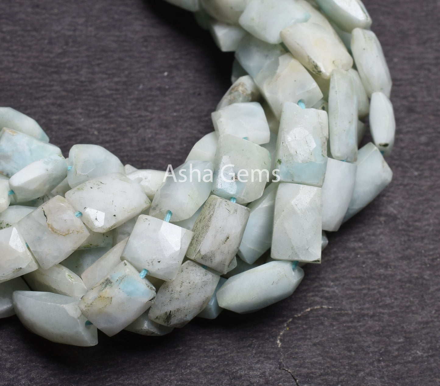 Beautiful Larimar Faceted Rectangle Straight Drill Gemstone Beads,6-13 mm Blue Larimar Fancy Chicklet Indian Cut Beads, Larimar Bead Jewelry